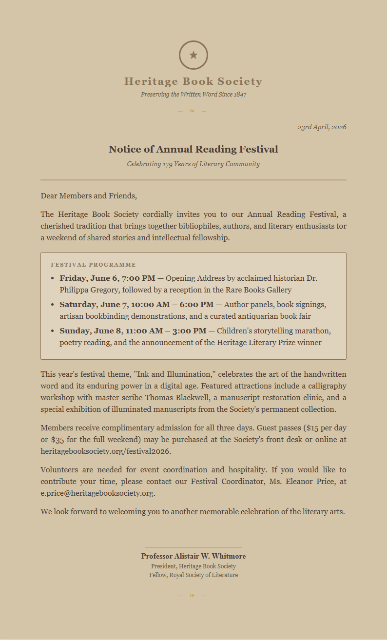 Paper Texture Notice